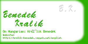 benedek kralik business card